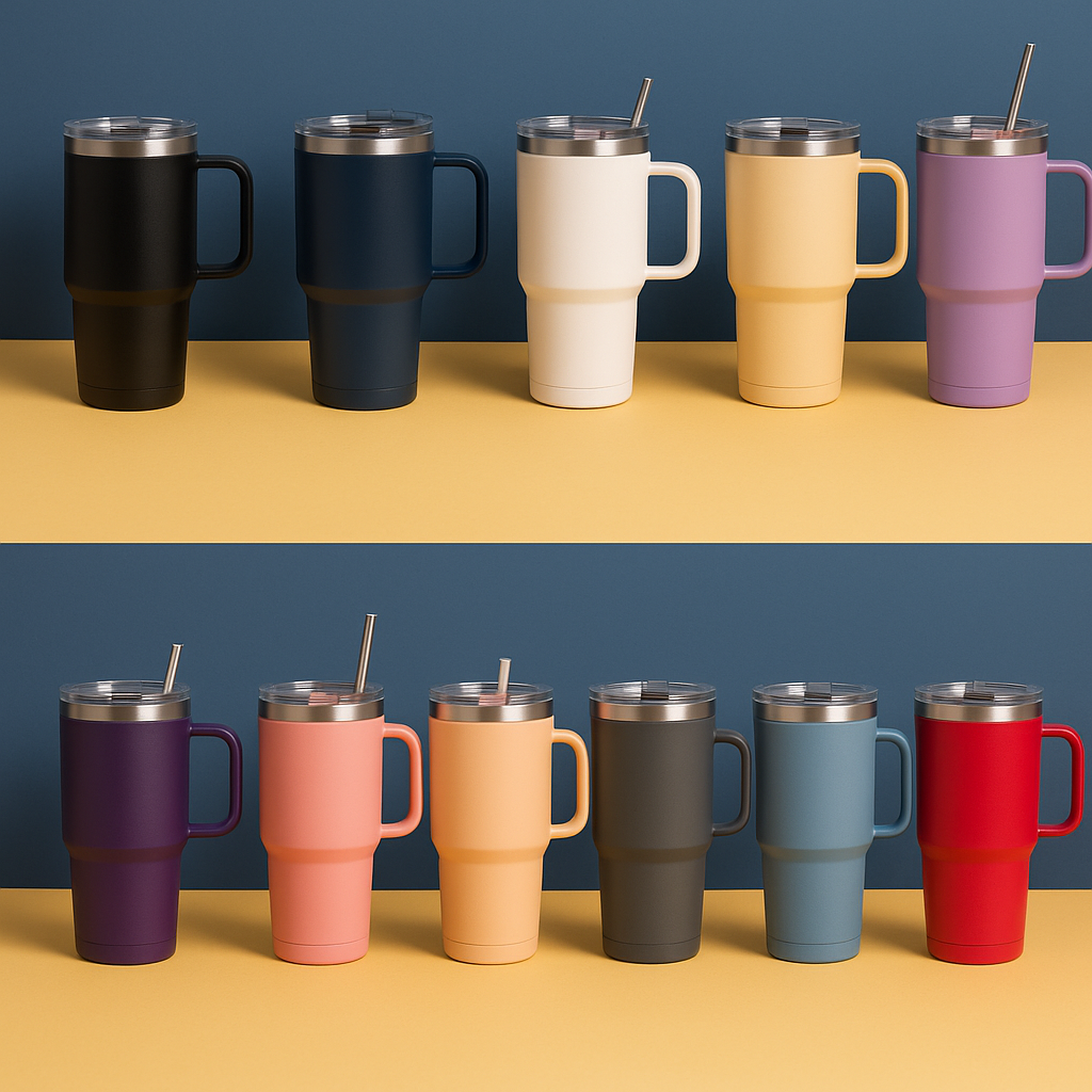 Copo Quencher Inox 1200ml com Alça e Canudo