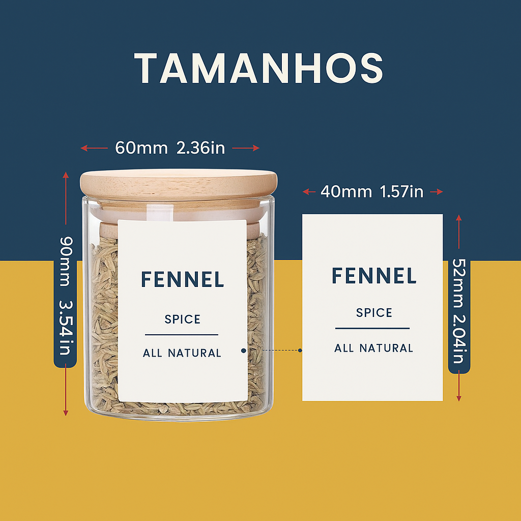 Kit Potes de Vidro 200ml com Tampa de Bambu