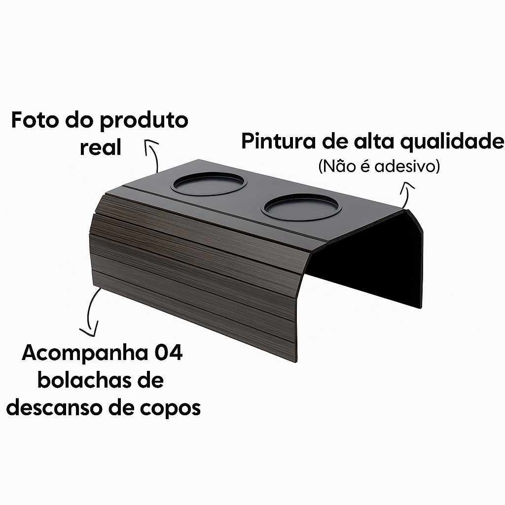 Suporte de Sofá com Porta-Copos e Porta-Controle