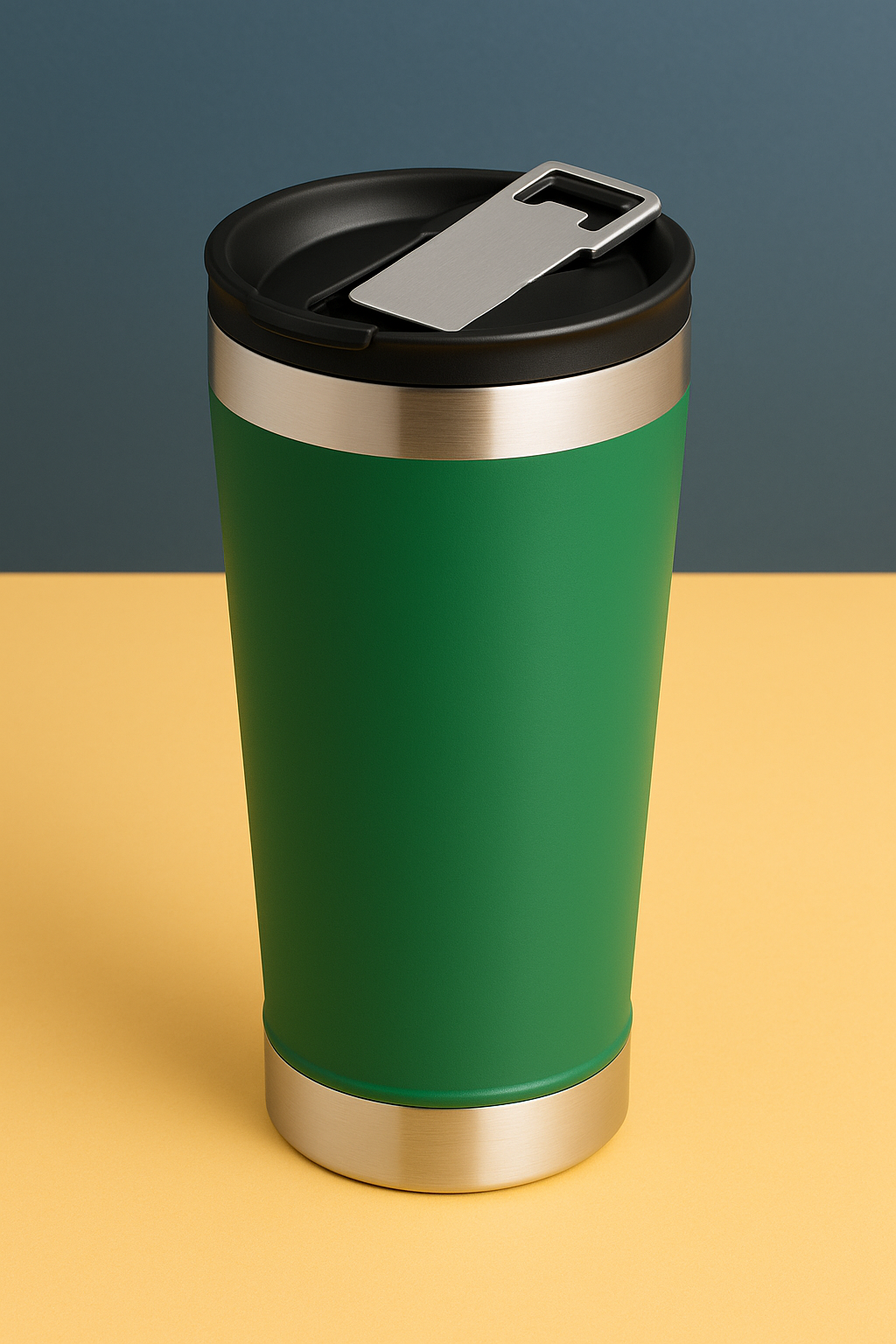 Copo Térmico Inox com TAMPA e ABRIDOR (473 ml) - Verde