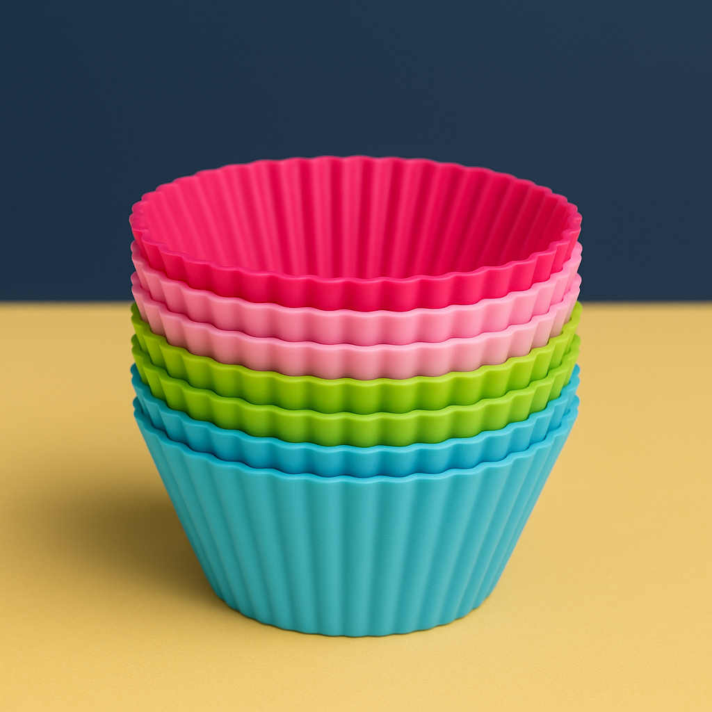 Kit com 12 Mini Formas de Silicone para Cupcakes
