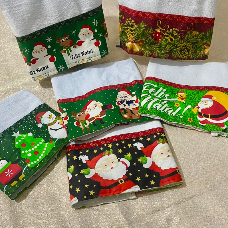 Pano de Prato de Natal com 4 peças