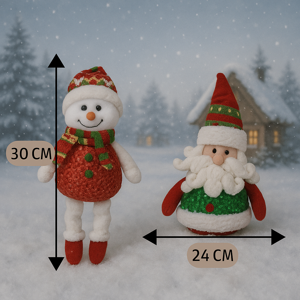 Kit com 2 Enfeites de Bonecos Natalinos – Decoração Encantadora para o Seu Natal
