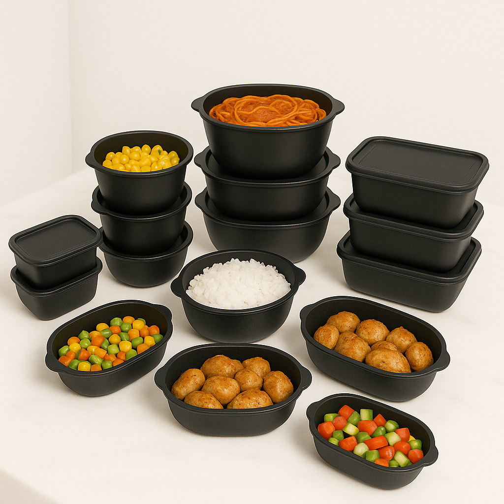 Kit 15 Potes Herméticos Plásticos com Tampa – Empilháveis