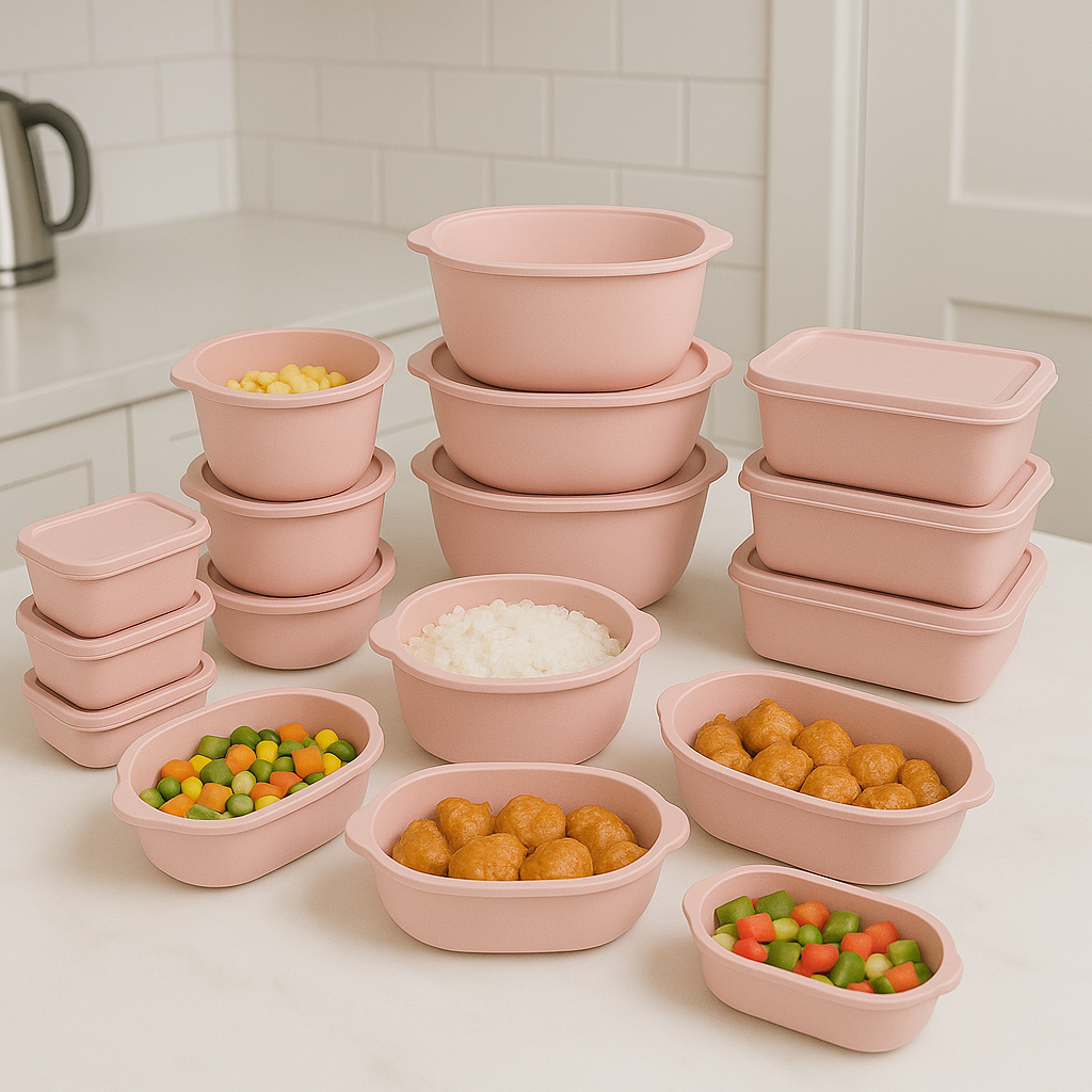 Kit 15 Potes Herméticos Plásticos com Tampa – Empilháveis