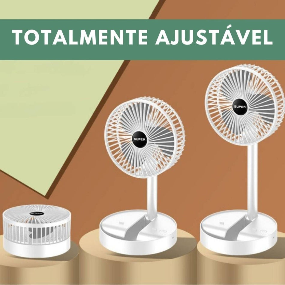 Mini Ventilador Dobrável com Suporte de Celular USB