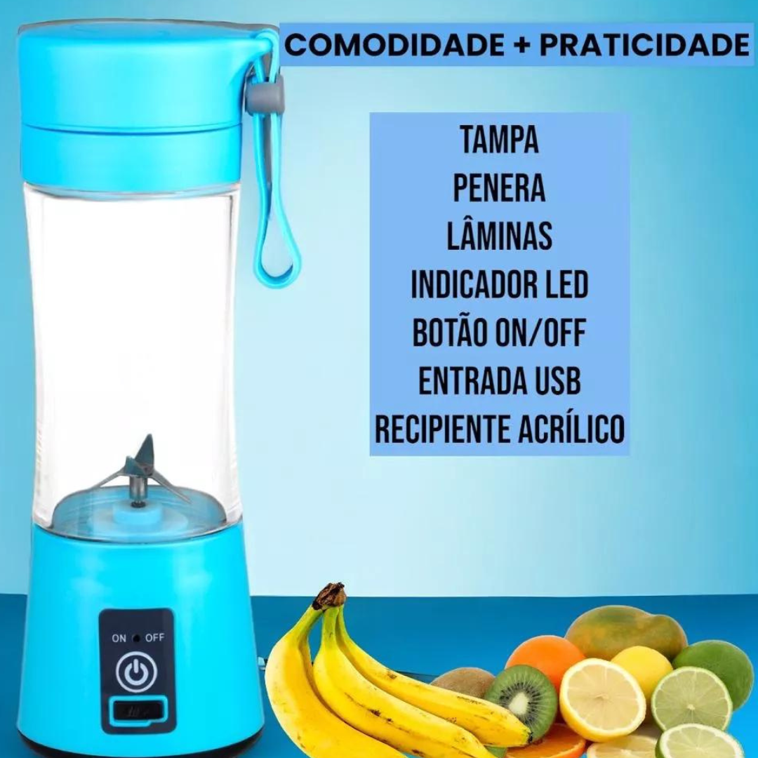 Mini Liquidificador Portátil USB – Recarregável 380ml