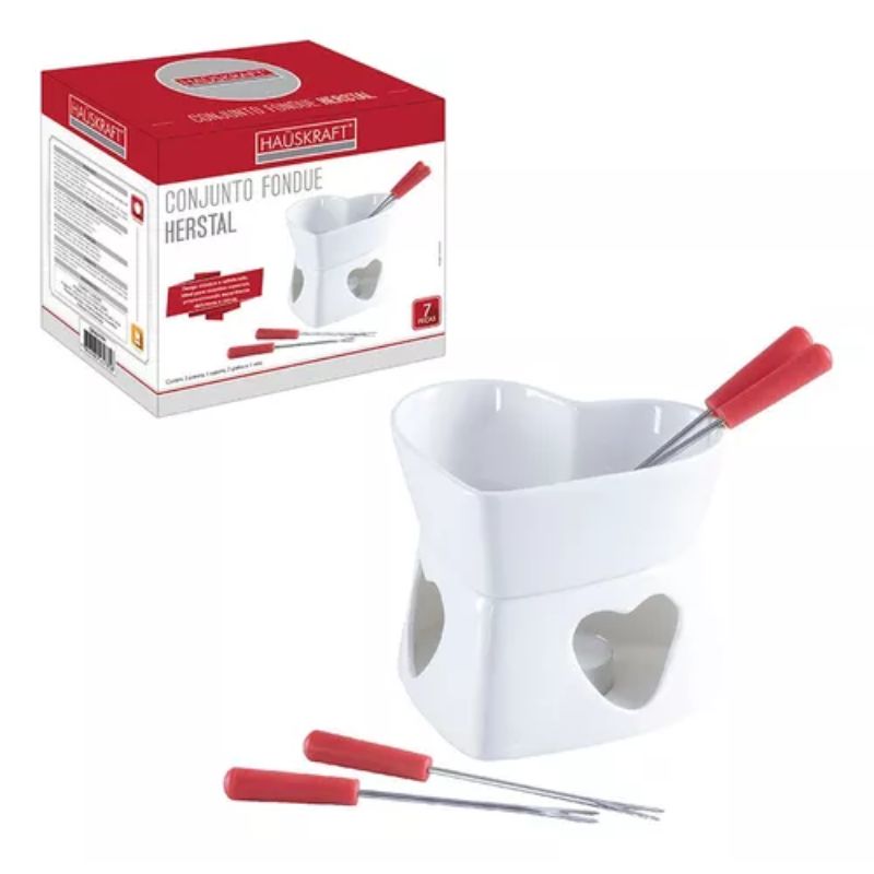 Fondue 7 Peças Coração Cerâmica 320ml – Hauskraft