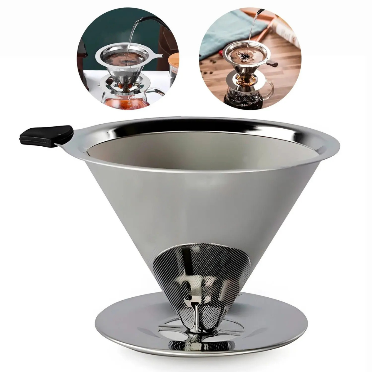 Coador de Café Aço Inox Permanente – Reutilizável e Ecológico