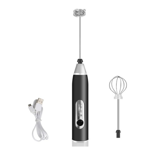 Mini Mixer Elétrico Portátil Premium Bivolt – Preto com Fuê Inox