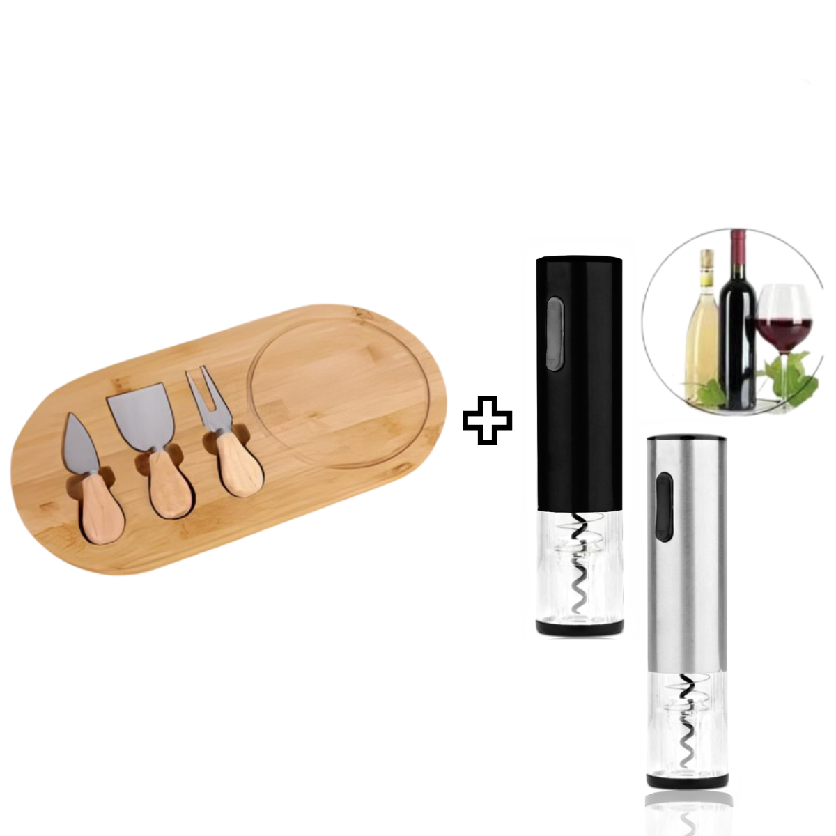 Kit Tábua de Frios + Abridor de Vinho Elétrico