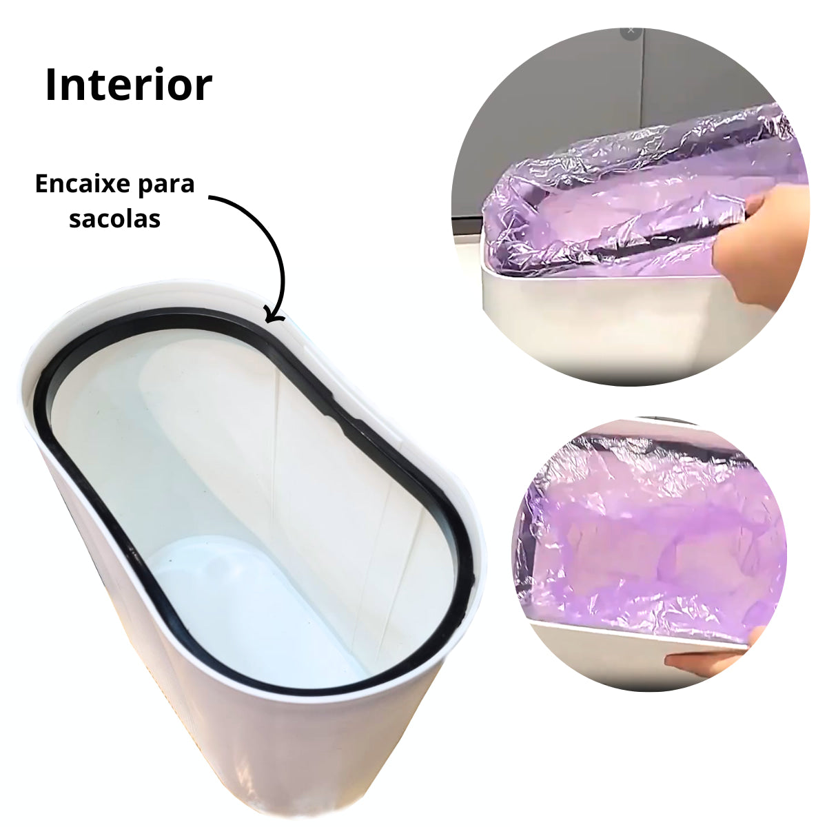 Lixeira Inteligente com Sensor 12L Branca