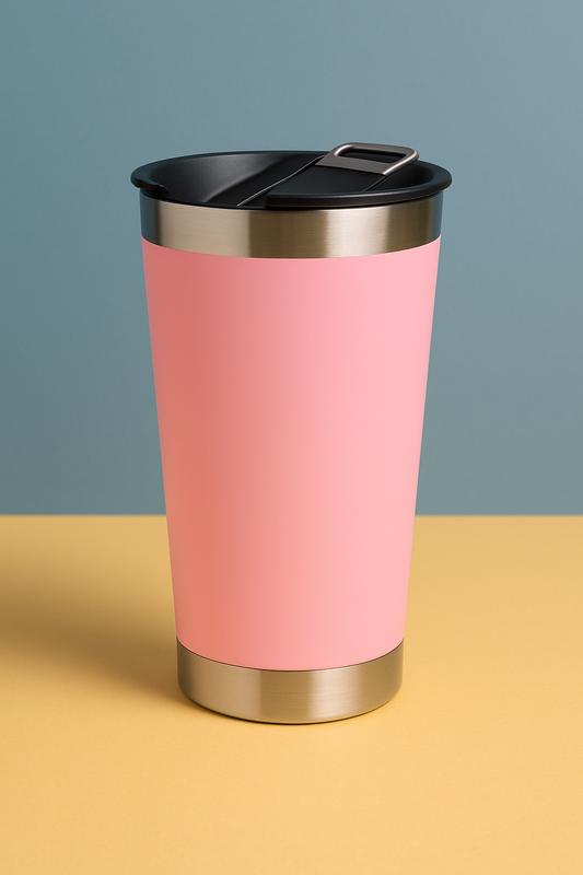 Copo Térmico Inox com TAMPA e ABRIDOR (473 ml) - Rosa