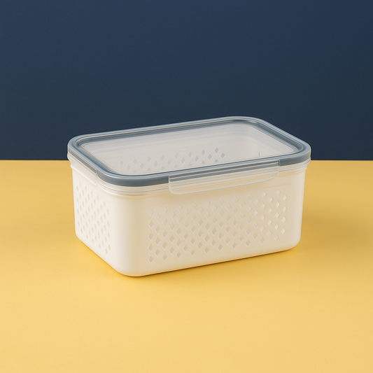 Organizador de Geladeira com 3 Potes Herméticos – Cestos Removíveis