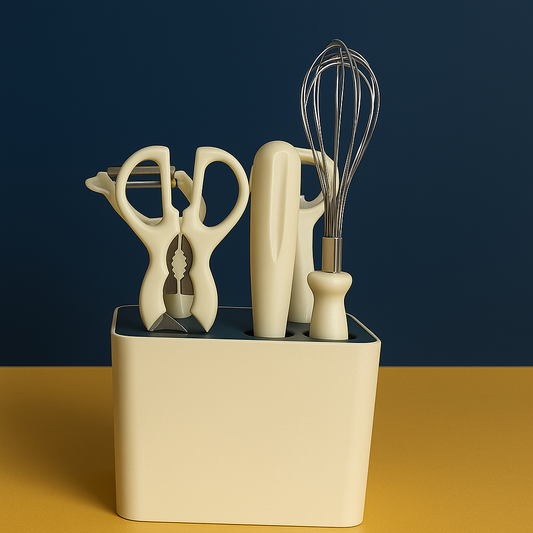 Kit Utensílios de Cozinha com 6 Peças e Suporte