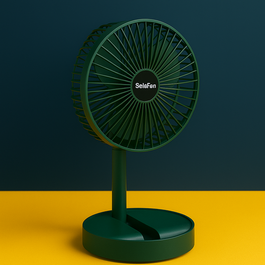 Mini Ventilador Dobrável com Suporte de Celular USB