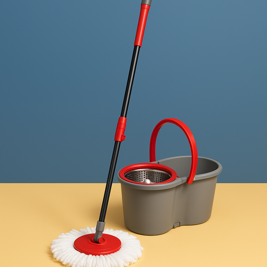 Mop Giratório 360° Inox Kaza Clean 9L - Vermelho