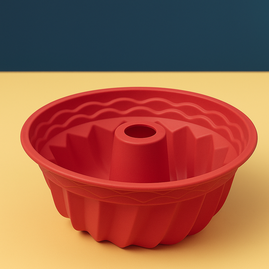 Forma de Silicone com Furo 23x10cm Vermelha