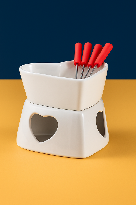 Fondue 7 Peças Coração Cerâmica 320ml – Hauskraft