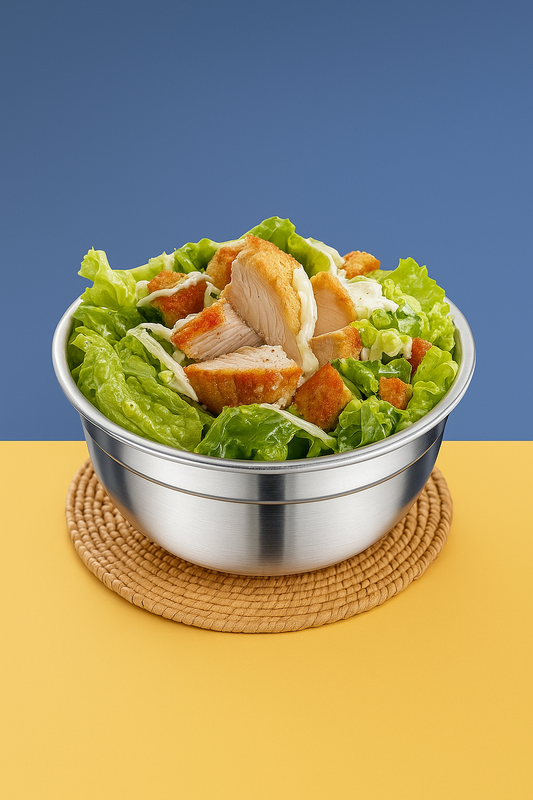Saladeira Inox com Tampa de Silicone – 1 Unidade Média