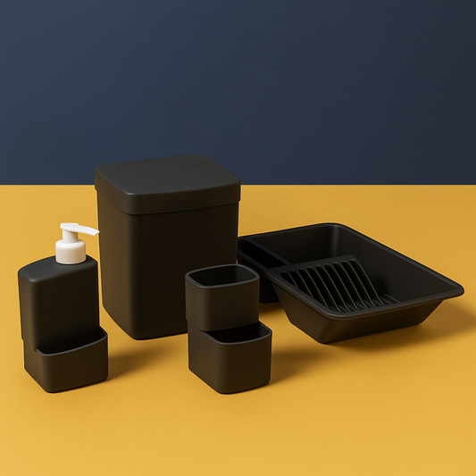 Kit Organize Sua Pia Full Utility 4 Peças – Preto Fosco