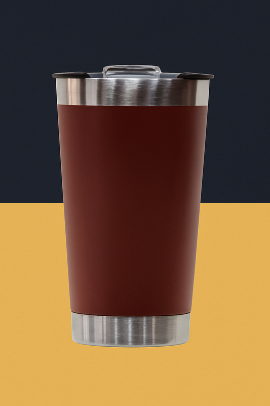 Copo Térmico Inox com Tampa e Abridor 473ml – Bordô