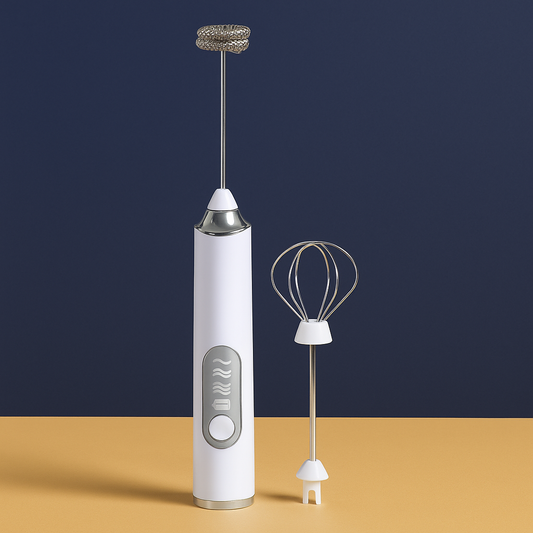 Mini Mixer Elétrico Portátil com Fuê Branco – Recarregável ou Pilhas