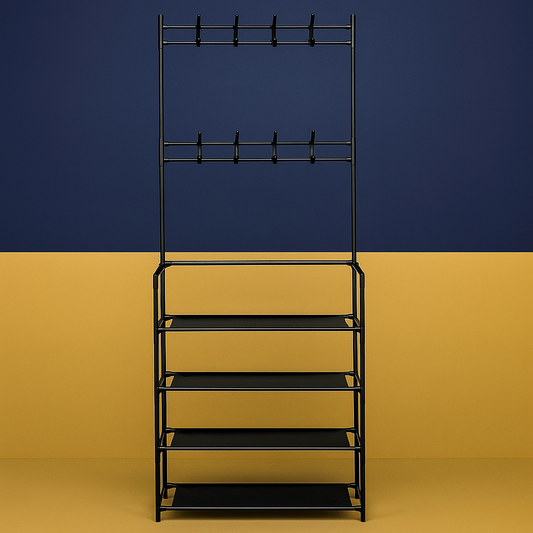 Rack Arara Cabideiro com Sapateira 4 Prateleiras – Multiuso e Compacto