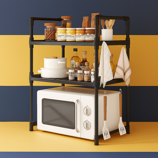 Rack Multifuncional de Cozinha – 2 Andares, Metal, Moderno