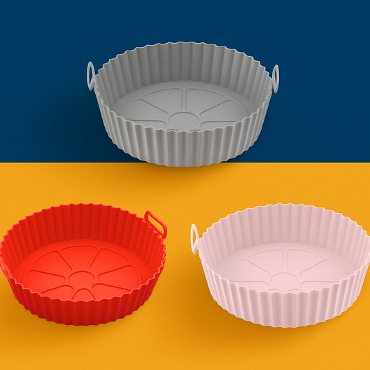 Forma de Silicone Air Fryer 16x14cm – Antiadente - Cores Sortidas