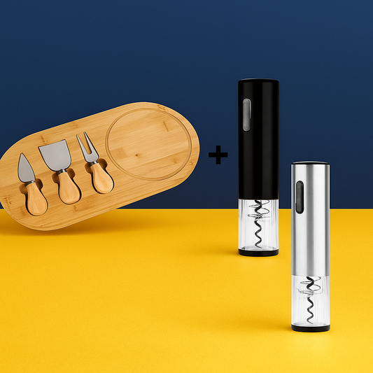 Kit Tábua de Frios + Abridor de Vinho Elétrico