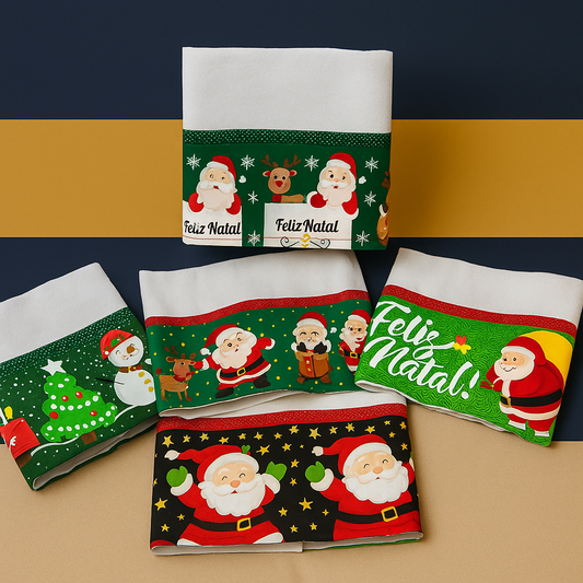 Pano de Prato de Natal com 4 peças