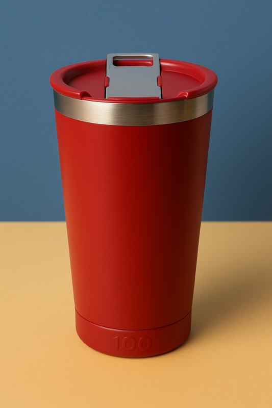 Copo Térmico Inox com SOM, TAMPA e ABRIDOR (473 ml) - Vermelho