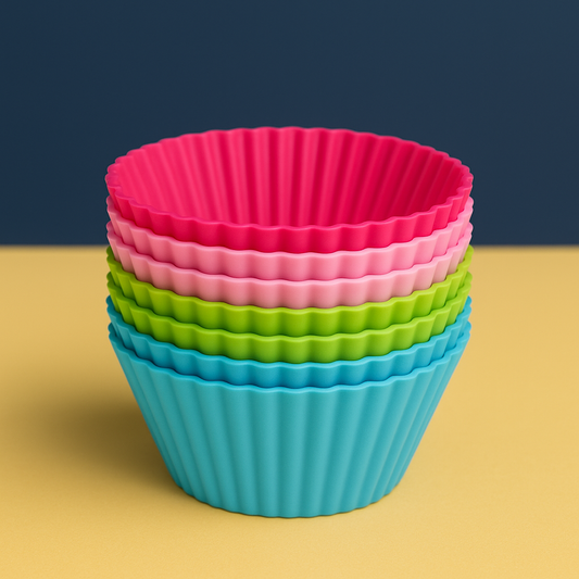 Kit com 12 Mini Formas de Silicone para Cupcakes
