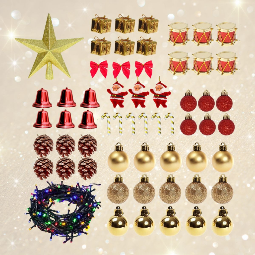 Árvore De Natal 120cm 86 Enfeites Pisca 120 Galhos Decorada Decoração Completa
