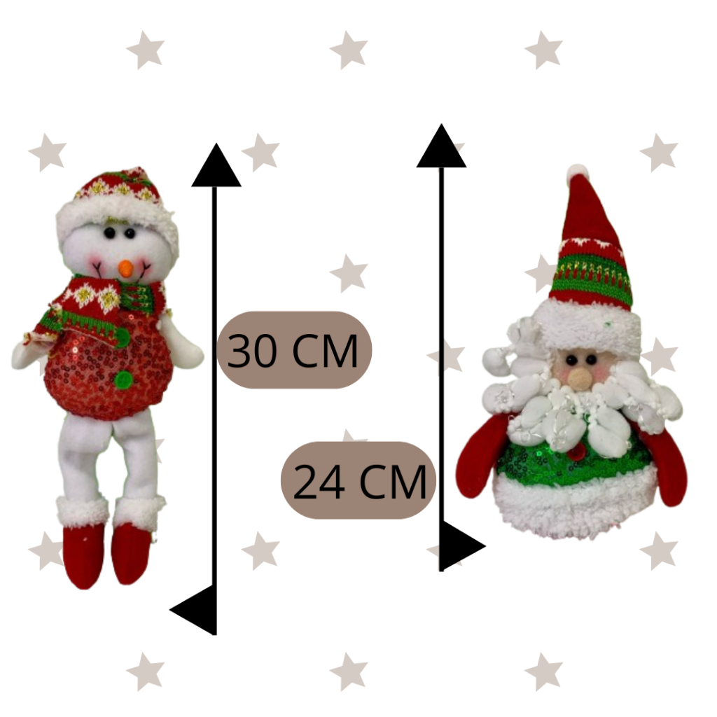 Kit com 2 Enfeites de Bonecos Natalinos – Decoração Encantadora para o Seu Natal