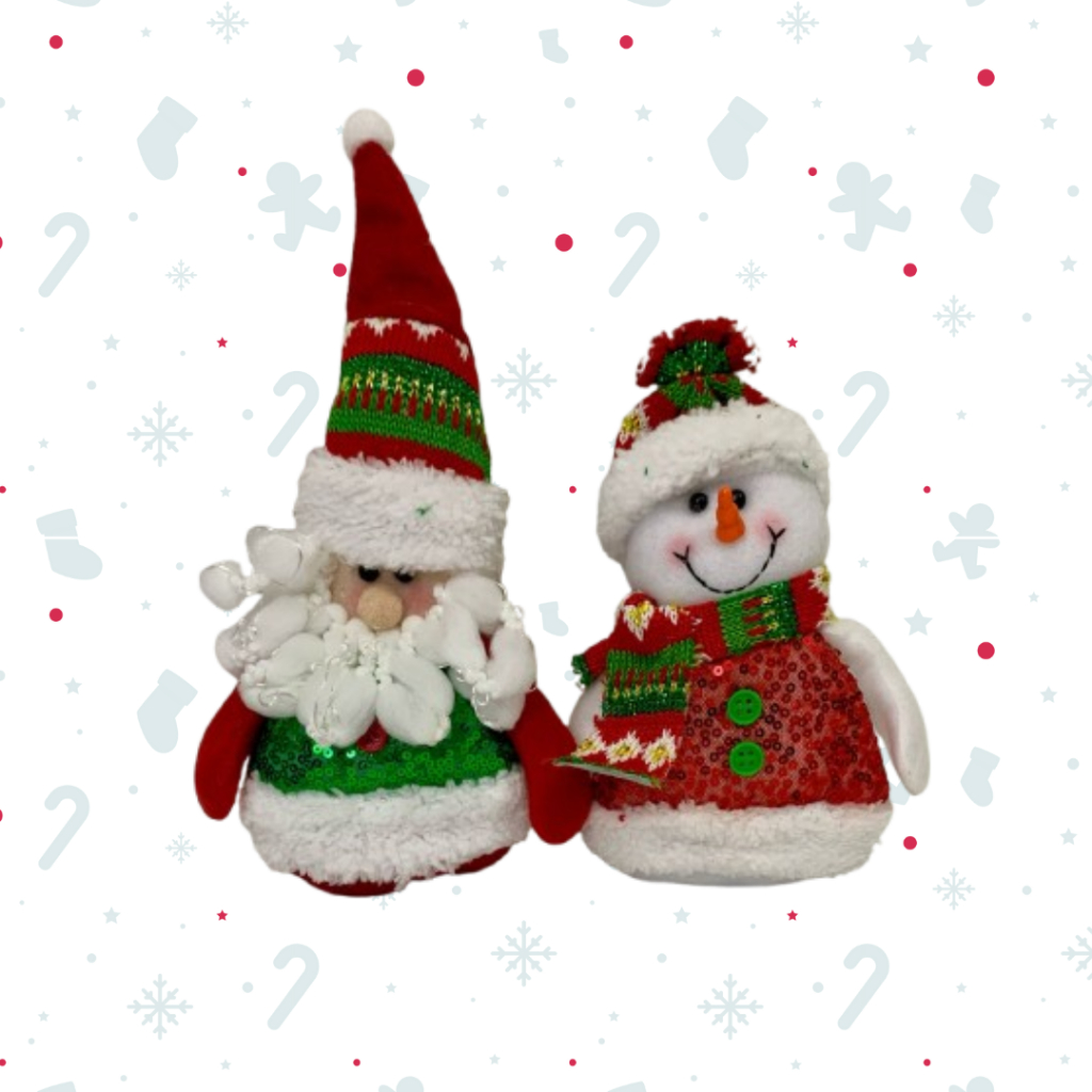 Kit com 2 Enfeites de Bonecos Natalinos – Decoração Encantadora para o Seu Natal