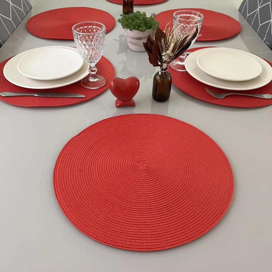 Kit 6 Sousplats Redondos Jogo Americano Mesa Posta