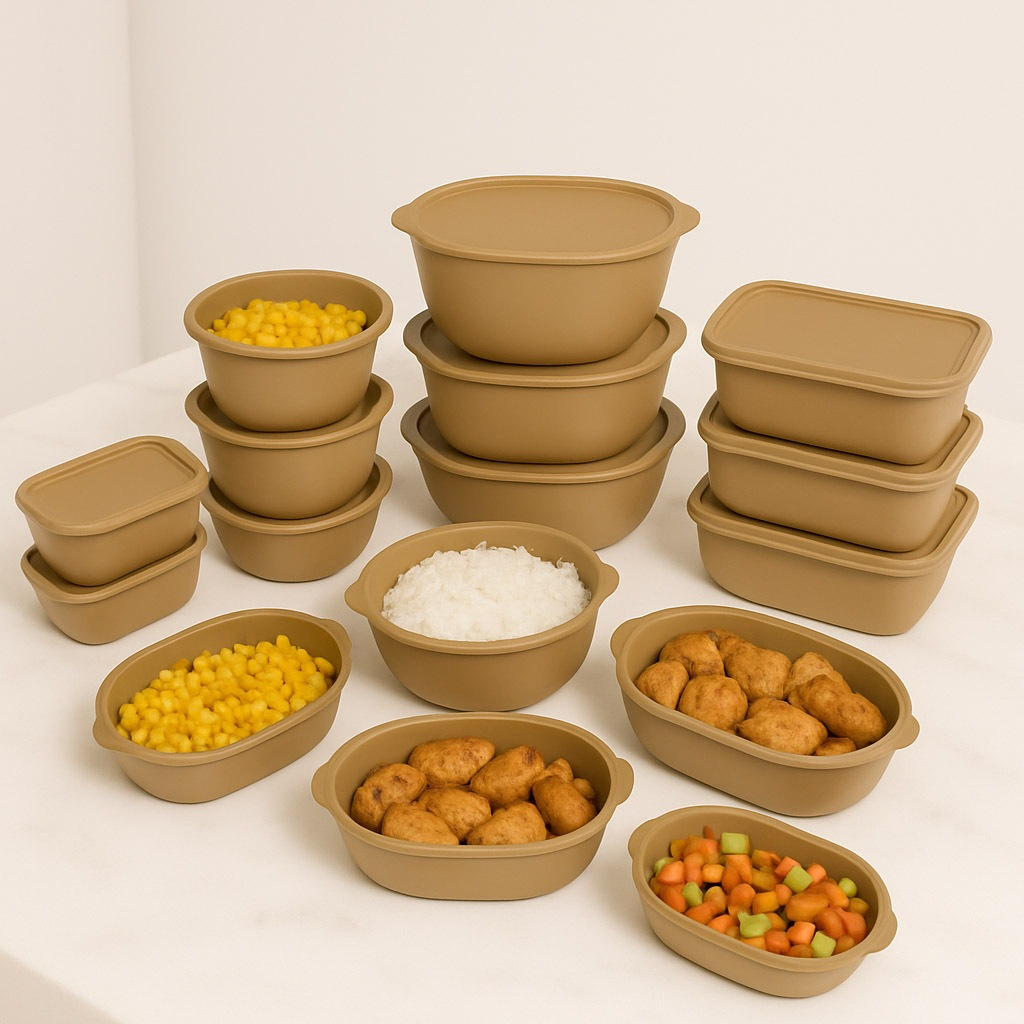 Kit 15 Potes Herméticos Plásticos com Tampa – Empilháveis