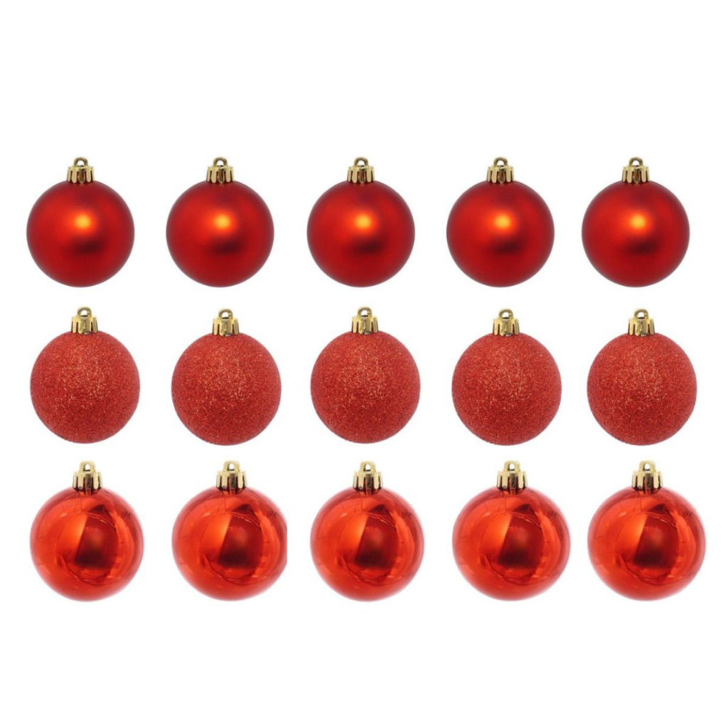 Kit 15 Bolas Para Árvore De Natal 4CM Enfeite Natalino Final De Ano