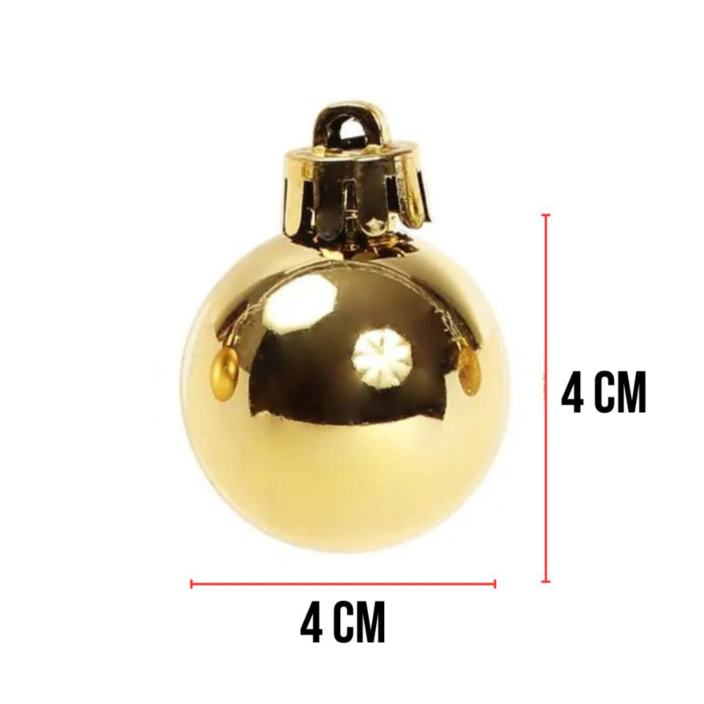 Kit 15 Bolas Para Árvore De Natal 4CM Enfeite Natalino Final De Ano