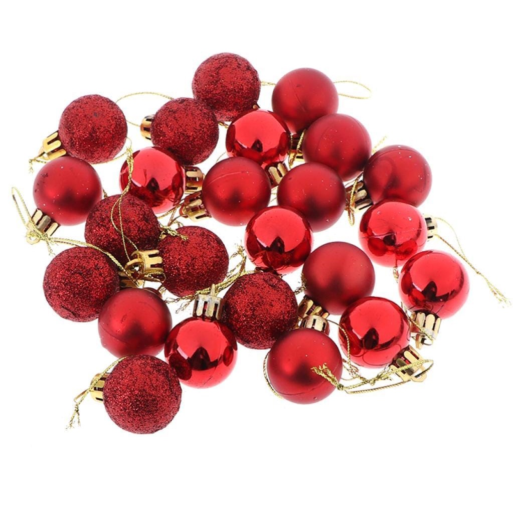 Kit 7 Bolas Natalinas 2,5cm – Fosca, Brilho e Glitter