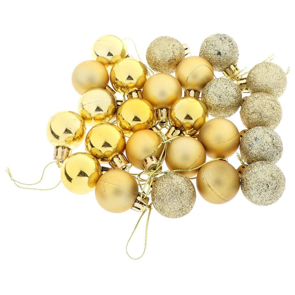 Kit 7 Bolas Natalinas 2,5cm – Fosca, Brilho e Glitter
