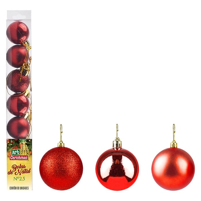 Bolas Natalinas Enfeites De Arvore 7 bolas Natal Decoração