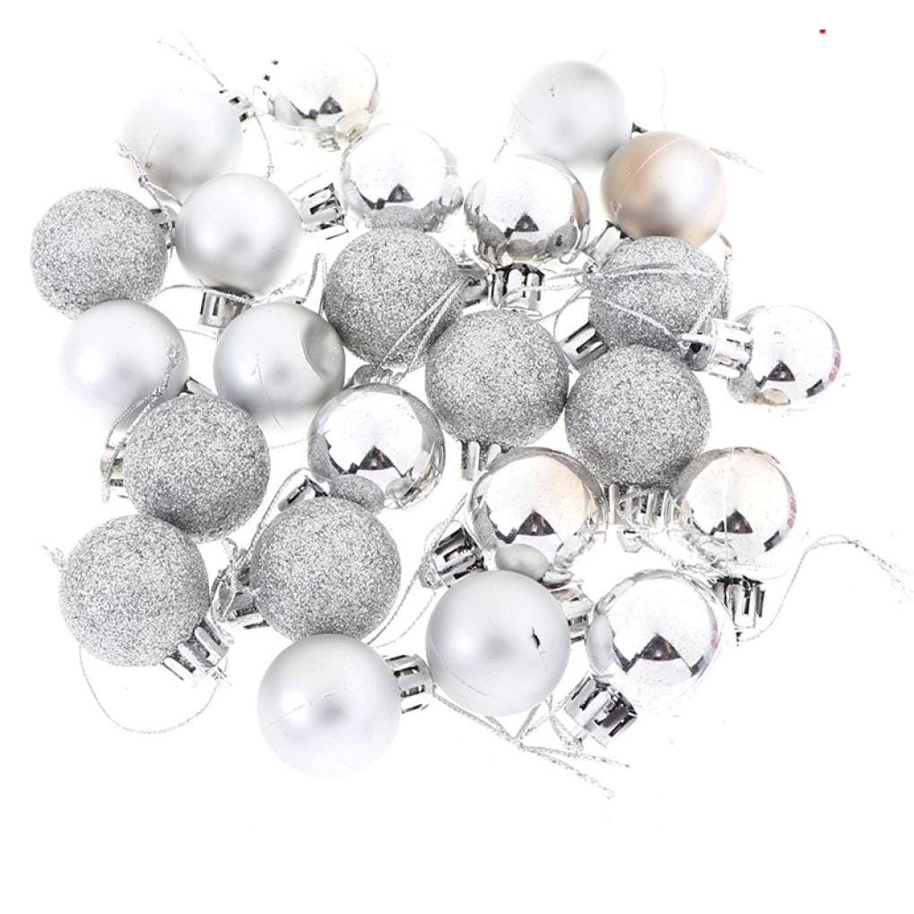 Kit 7 Bolas Natalinas 2,5cm – Fosca, Brilho e Glitter
